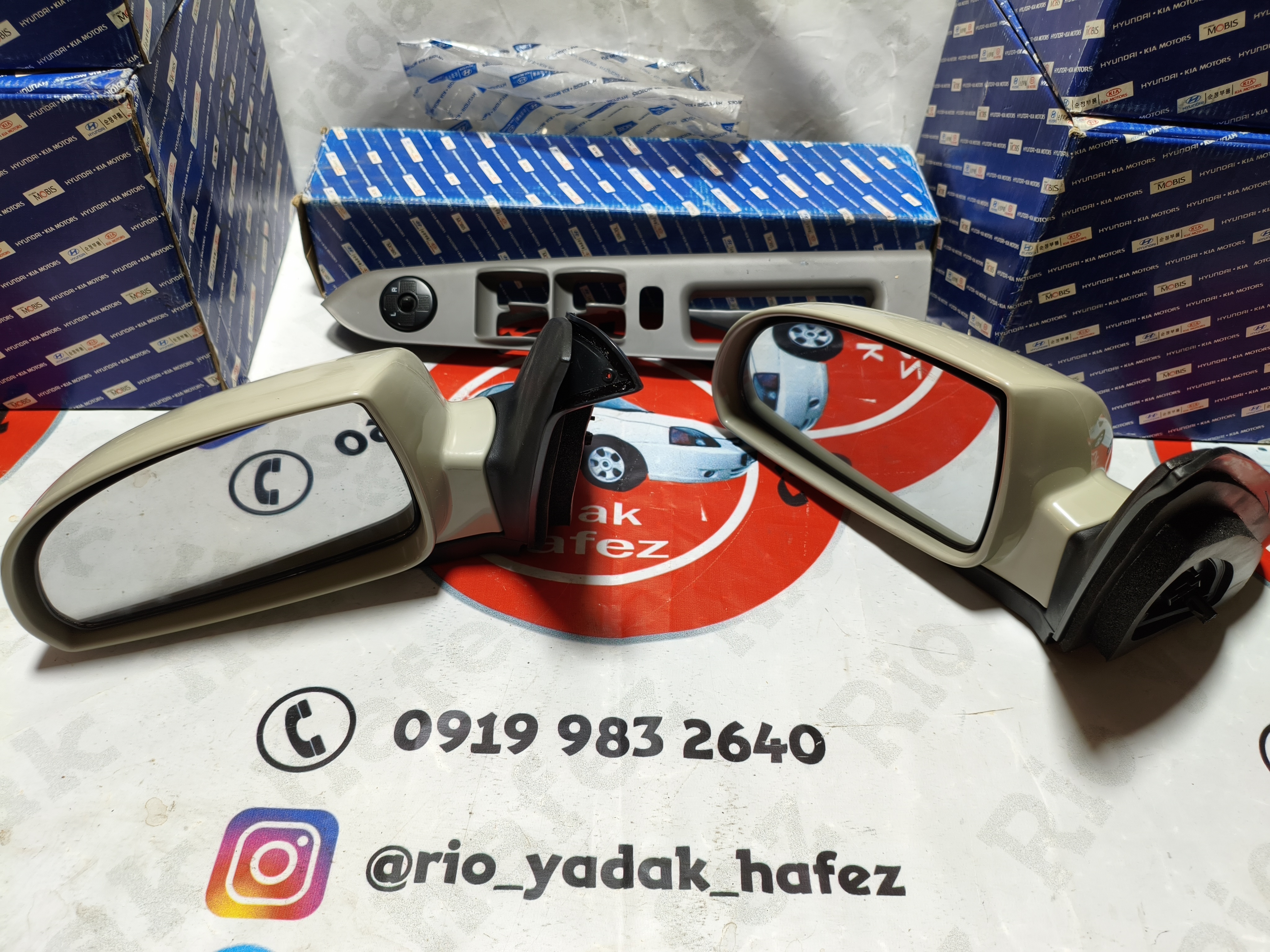 آینه بغل ریو برقی به همراه کلید فابریک و مچی مناسب ریو مونتاژ اصلی جنیون